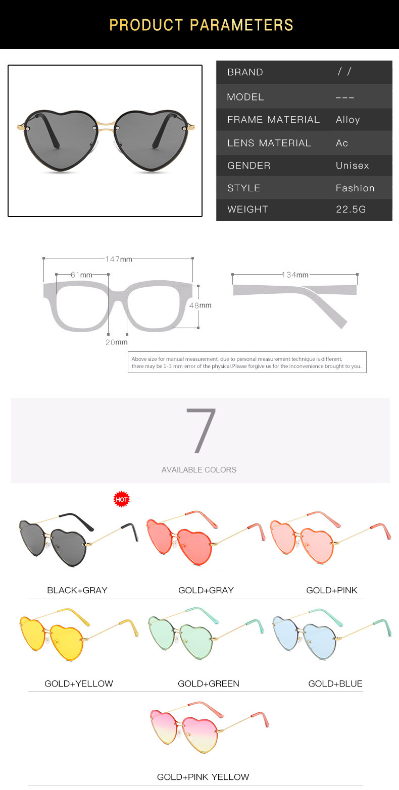 Metal Heart Shape Sunglasses (9)
