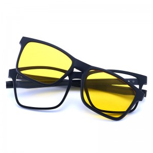 China Polarized Rectangle Frame Clip on 5 in 1 Sunglasses factory and manufacturers | D&L