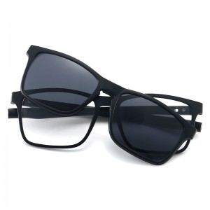 China Polarized Rectangle Frame Clip on 5 in 1 Sunglasses factory and manufacturers | D&L