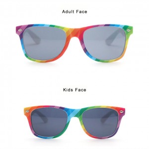 China RB Color Run Custom Logo Rainbow Sunglasses Sun glasses factory and manufacturers | D&L