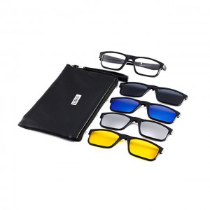 OEM/ODM China Blue Light Glasses Kids – DLC2256A TR90 Frame Clip on 4 in 1 Sunglasses R...