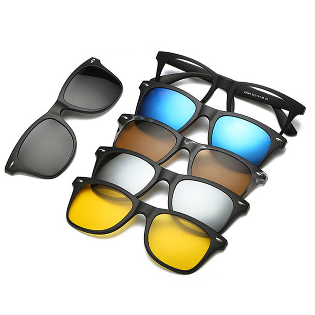 China OEM Photochromic Sunglasses – DLC2208A Magnetic Clip on 5 in 1 Sunglasses  – D&L
