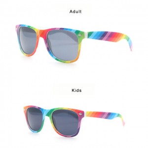 China RB Color Run Custom Logo Rainbow Sunglasses Sun glasses factory and manufacturers | D&L