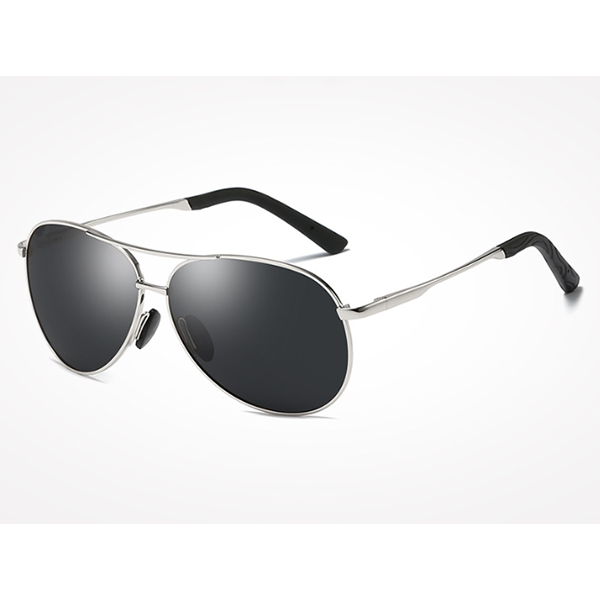 Close-up of spring hinge on metal sunglasses frame