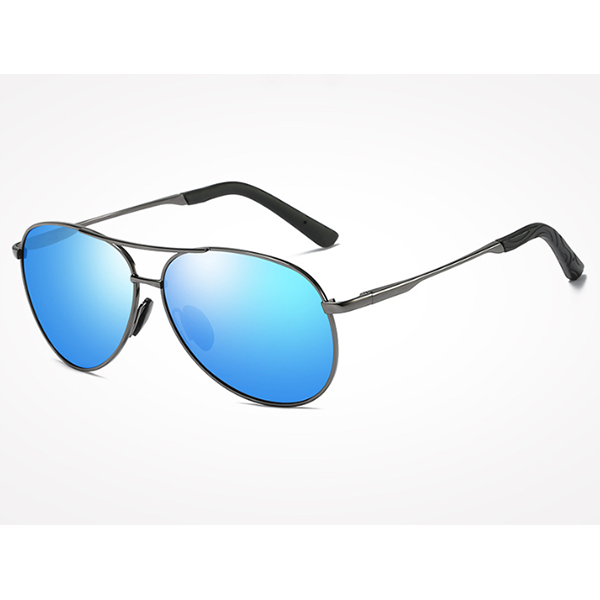 Sleek lightweight metal frame of sunglasses