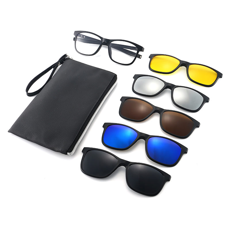 Factory wholesale Big Sunglasses Women – Polarized TR90 Frame Clip on 5 in 1 Sunglasses  – D&L