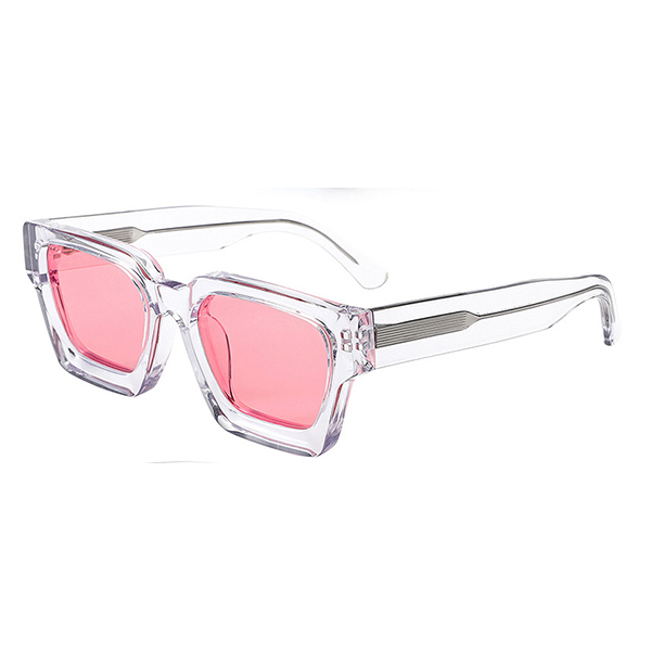 Man and woman wearing the versatile unisex style acetate sunglasses
