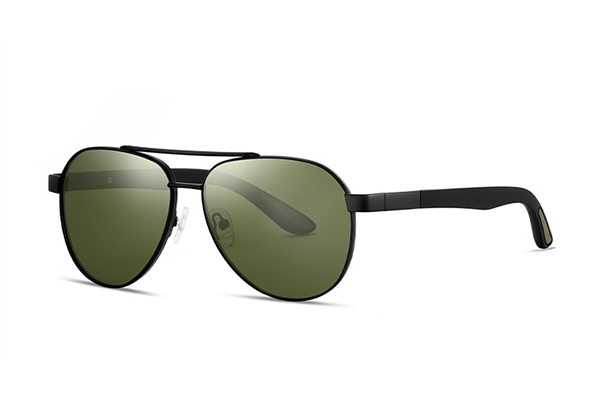 Business owner inspecting sunglass samples from a Chinese supplier