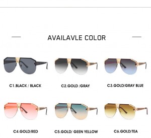 China Oversize Aviator Metal Frame Shades Luxury Designer Sunglasses factory and manufacturers | D&L
