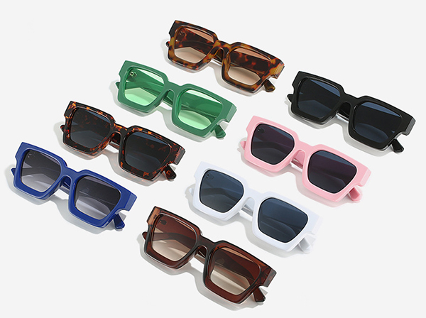 a variety of wholesale sunglasses displayed neatly