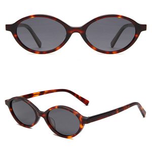 Acetate Frame & TAC Lens Elliptical Small-Frame Sunglasses – Retro Chic for the Discerning Few
