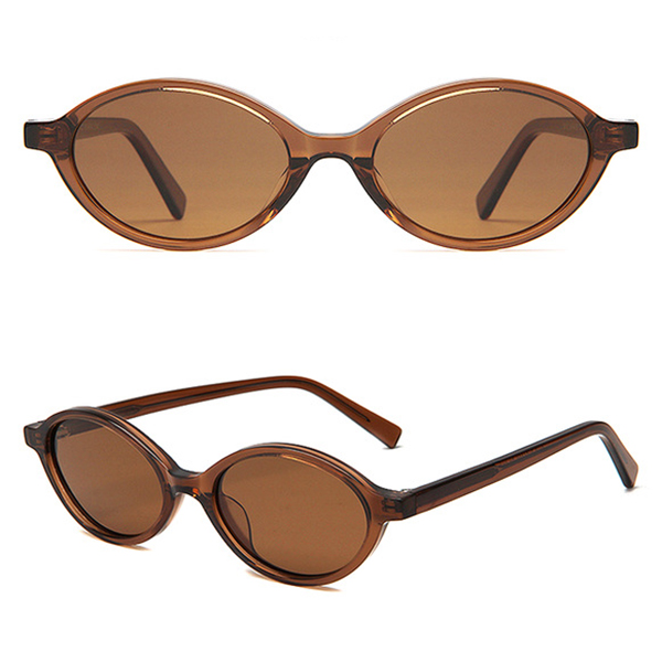 Detailed shot showing the texture of the acetate frame and the clarity of the TAC lens