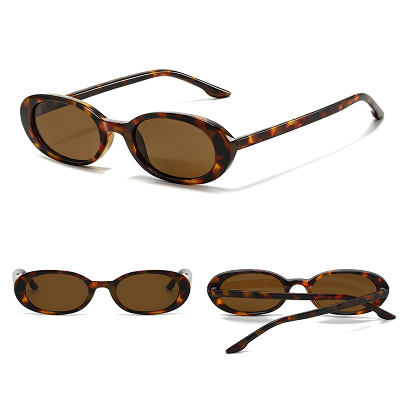 Oval small-frame PC sunglasses in candy colors