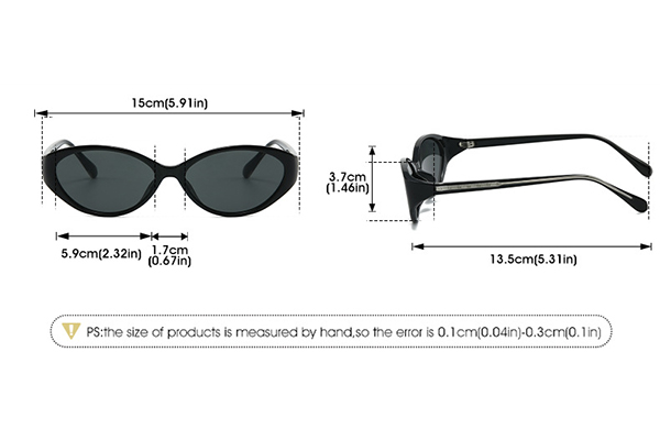 A technical drawing or CAD design of an eyeglass frame with measurements