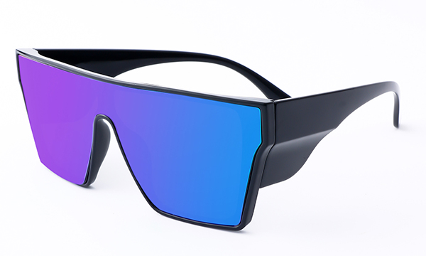 Close-up showing the layers of a polarized lens and a flexible TR90 frame