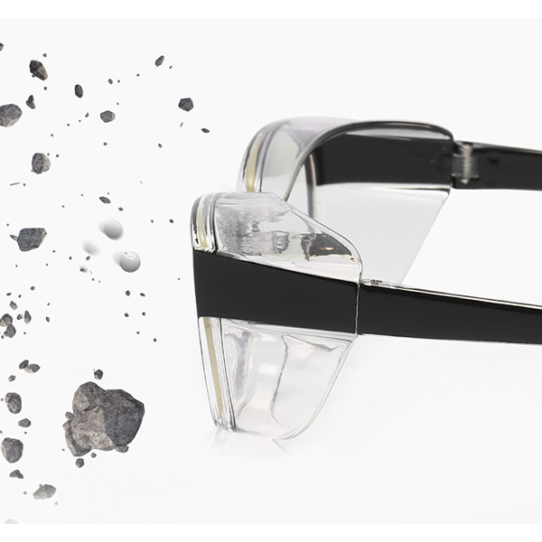 An athlete wearing the lightweight, impact-resistant glasses during an outdoor activity