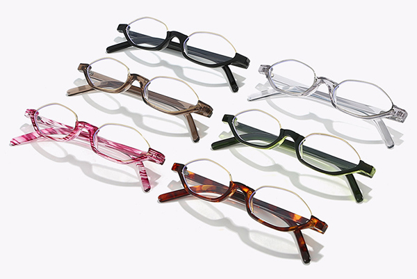 An image showcasing eco-friendly frames next to a pair of smart glasses.