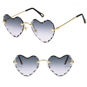 China Trendy Sunglasses for Women Heart Shaped Metal Frame factory and manufacturers | D&L