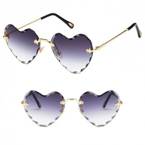 China Trendy Sunglasses for Women Heart Shaped Metal Frame factory and manufacturers | D&L