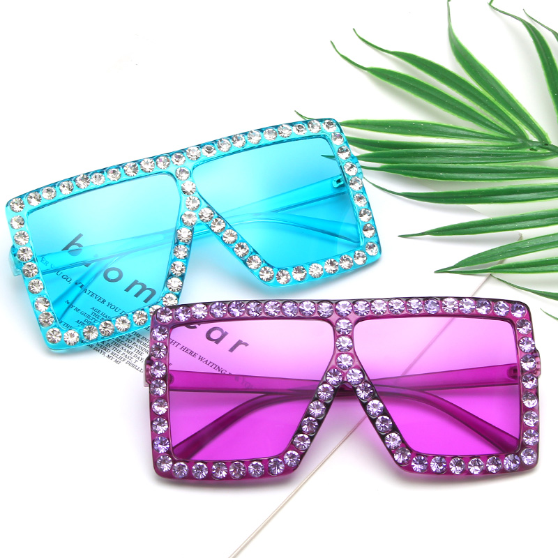 100% Original Factory Clear Sunglasses – DLL82548 bling bling Crystal sunglasses – D&L