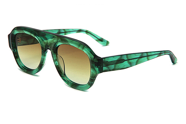 A pair of sunglasses neatly placed in a hard-shell case with a microfiber cloth