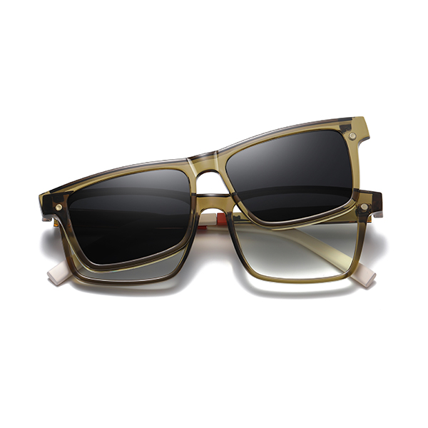 Integrated magnetic clip-on mechanism of the CG7703 sunglasses