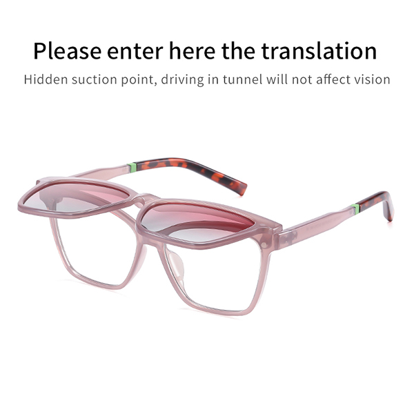 Person easily snapping on the magnetic clip-on sunglasses