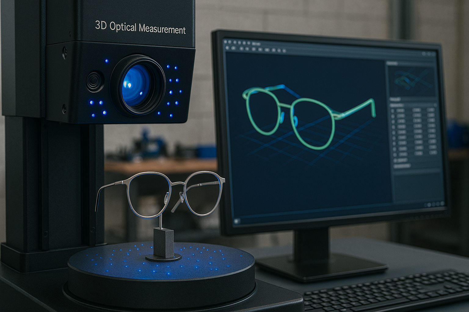 3D optical measurement of frame geometry