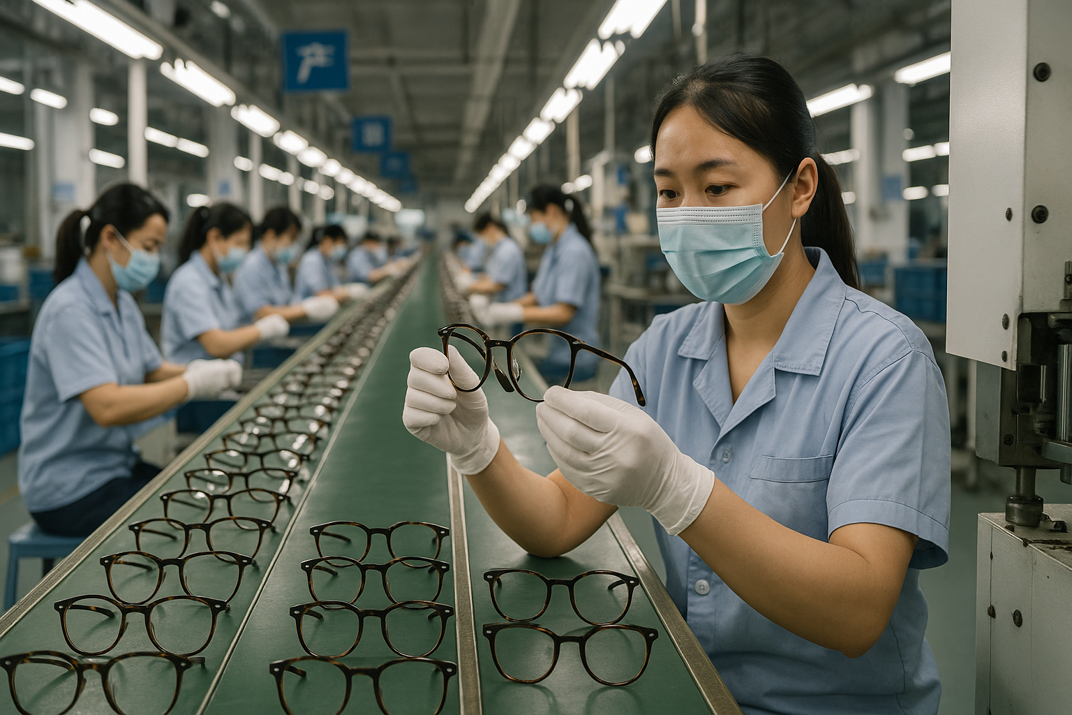 Eyeglass production line in China
