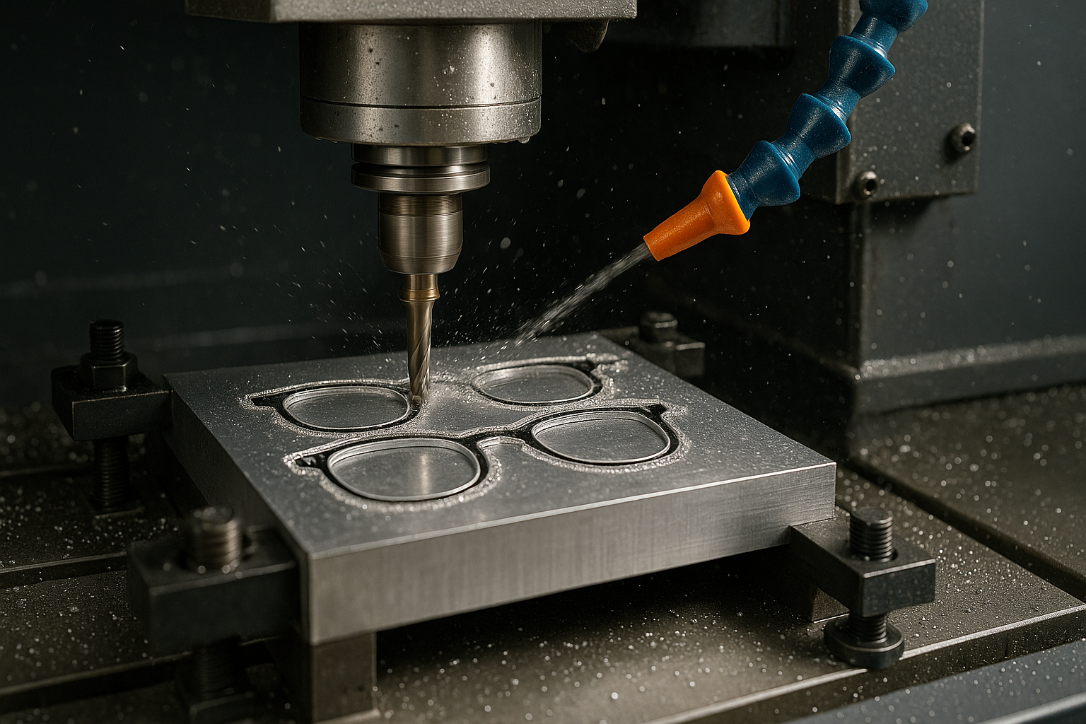 CNC machine cutting eyeglass frames