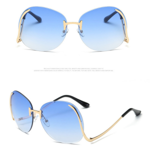 China Factory Cheap Hot China 2022 New Fashion Rimless Ocean Lens Bent Legs Sunglasses factory and manufacturers | D&L