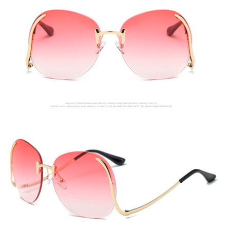 China Cheap price Fashion Big Sunglasses – Factory Cheap Hot China 2022 New Fashion Rimless Ocean Lens Bent Legs Sunglasses – D&L
