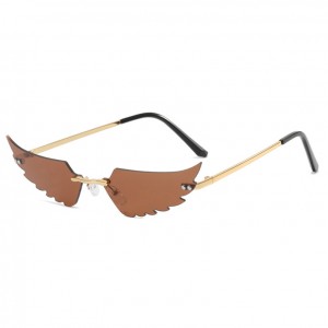 China Fashion Unisex Rimless Sunglasses Angel Wing Shaped Party Sun Glasses factory and manufacturers | D&L