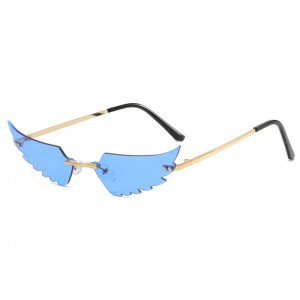 China Fashion Unisex Rimless Sunglasses Angel Wing Shaped Party Sun Glasses factory and manufacturers | D&L