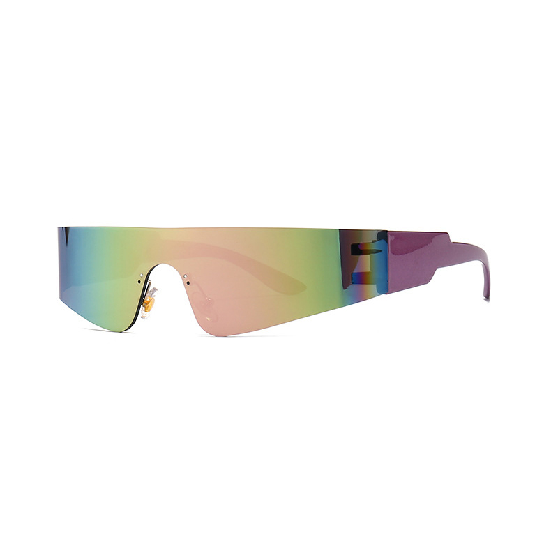 Renewable Design for Sunglasses Sport Polarized – Retro Unique Futuristic Punk Sunglasses for Women Rimless Mirror Shades – D&L