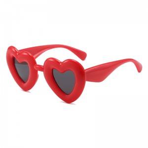 Heart-Shaped Inflatable Eyewear Women Thick Frame Sunglasses