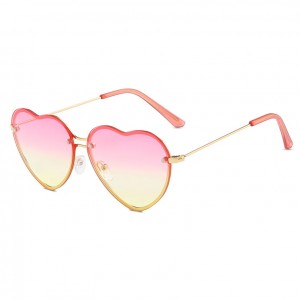 China Fashion Metal Heart Shape Sunglasses Cute Women's Sunglasses factory and manufacturers | D&L
