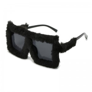 China Winter Fluffy Plush Decorative Soft Fur Velvet Sunglasses Frame factory and manufacturers | D&L
