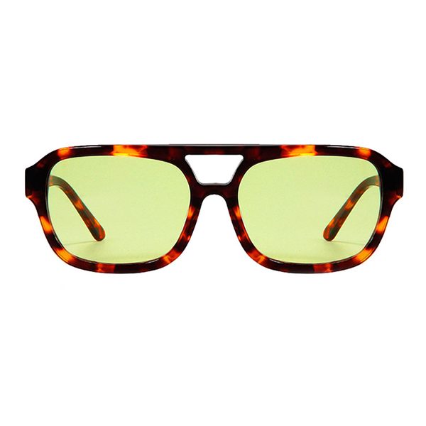 Premium double-bar acetate sunglasses with CR39 lenses