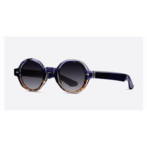 Classic Round Acetate Blue Light Blocking Sunglasses with Polarized TAC Lenses for Driving