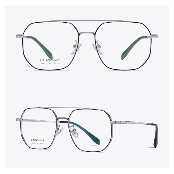 Wholesale Pure Titanium Double Bridge Unisex Eyeglass Frames