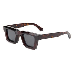 Oversized Fashion Square Sunglasses with 3D Effect, Acetate Frame & Golden Pin Accent, TAC Polarized Lens for Men Women