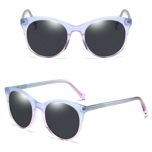 China round glasses style eyewear acetate sunglasses for women factory and manufacturers | D&L