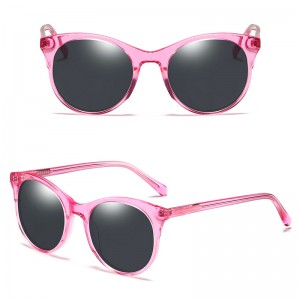 China round glasses style eyewear acetate sunglasses for women factory and manufacturers | D&L