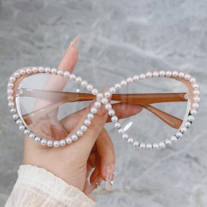 Women Anti Blue Light Eyewear Handmade Crystal Diamond Eyeglasses