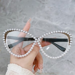China Women Anti Blue Light Eyewear Handmade Crystal Diamond Eyeglasses factory and manufacturers | D&L