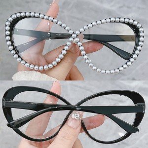 China Women Anti Blue Light Eyewear Handmade Crystal Diamond Eyeglasses factory and manufacturers | D&L