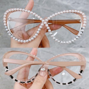 China Women Anti Blue Light Eyewear Handmade Crystal Diamond Eyeglasses factory and manufacturers | D&L