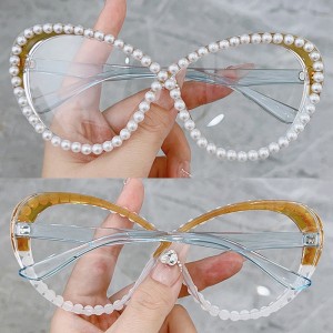China Women Anti Blue Light Eyewear Handmade Crystal Diamond Eyeglasses factory and manufacturers | D&L