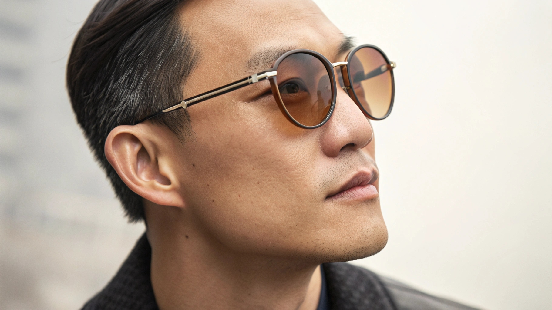 A close-up showing the difference in nose pads between standard fit and Asian fit sunglasses
